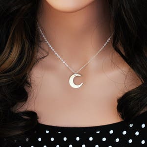 Crescent moon necklace, Crescent Necklace, Moon necklace silver, Moon necklace gold, Moon phase necklace, Gift for Her, Birthday Gifts