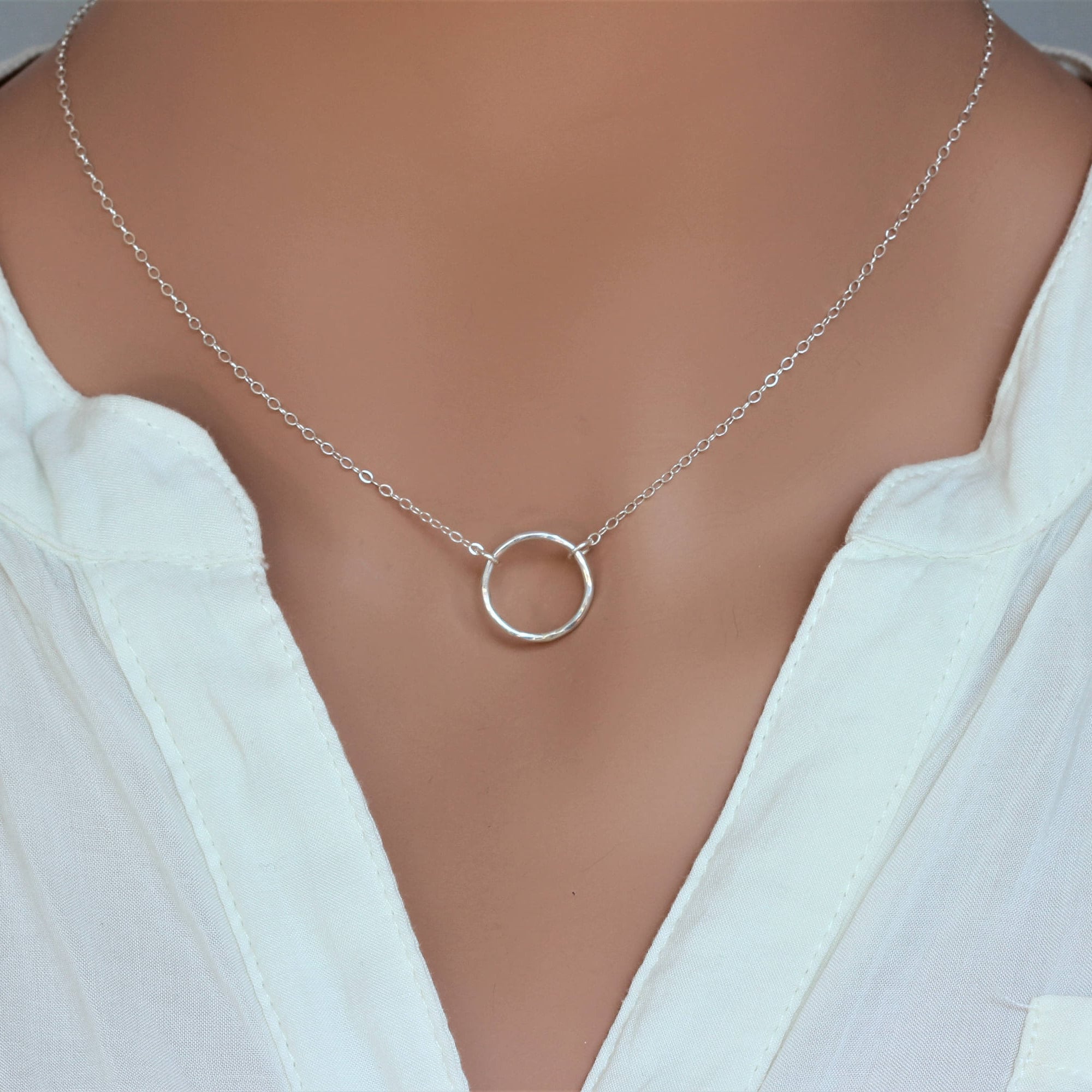 Circle Choker Layered Necklace Open Circle Necklace Choker Etsy