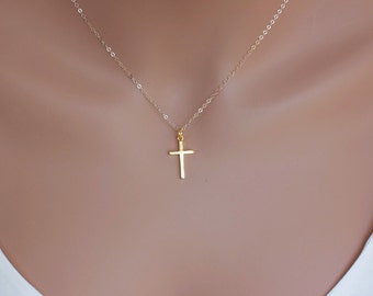 14k Solid Gold Heirloom Cross Necklace, Gold Cross necklace, Thick yellow Gold Cross Pendant necklace/pendant, Yellow Gold Cross Necklace