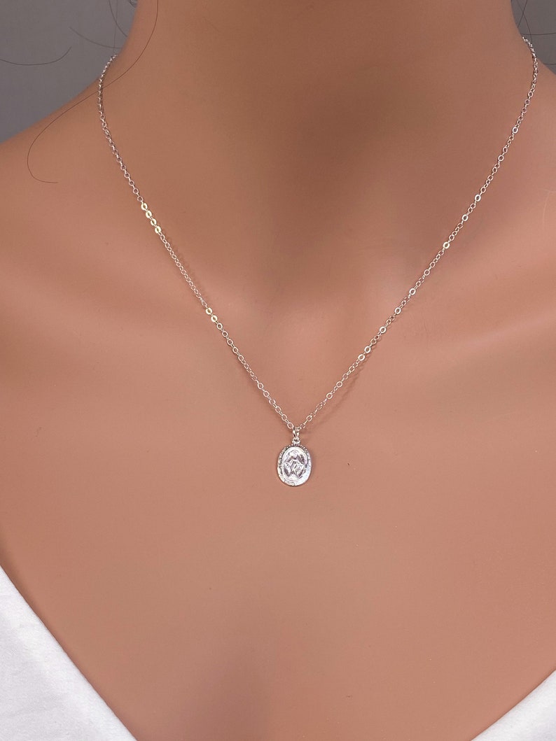 14k guldfyllt Jungfru Maria-halsband: Mirakulös medaljhänge bild 3