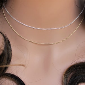 Curb chain necklace - Dainty Curb Chain Choker - 14k Gold Fill Curb Chain - Sterling sivler Curb Chain - Choker layered necklace - Layered