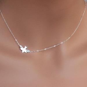 Bird Necklace - Soar Choker Necklace - Dianity Bird Choker Necklace 14k Gold Fill, Sterling Silver or Rose Gold - Dove  Bird Necklace woman