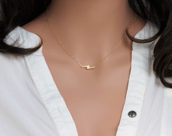 Gold Lightning Bolt - 14k Gold Filled Lightning Bolt Necklace - Lightning Bolt Charm - Graduation gift for her - Graduation necklace Jewelry