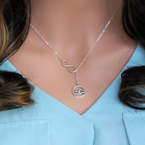 Swimmer Charm Necklace swimming necklace in Sterling Silver Swimming gifts Swimming gifts for girl Swimming necklace Swim team gift image 8
