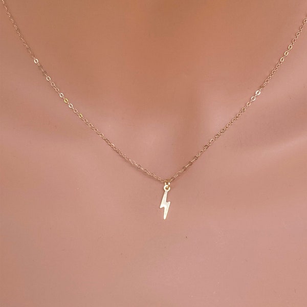 Gold Lightning Bolt Necklace - Etsy