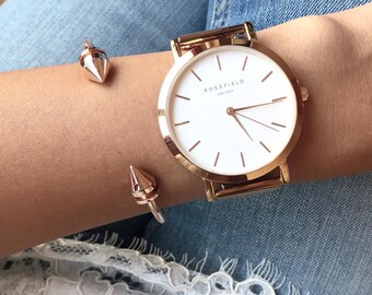 Rose Gold Bracelet / 21st birthday gift / Bangle Bracelet / Girlfriend Gift / Arrow Bracelet / Birthday Gift / Best Friend Gift