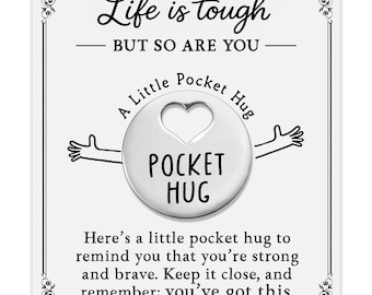 Pocket Hug Token, Stainless Steel Encouragement Keepsake, Chemo Support Gift