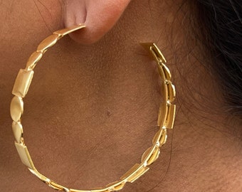 18 k gold plated Brass hoop earrings