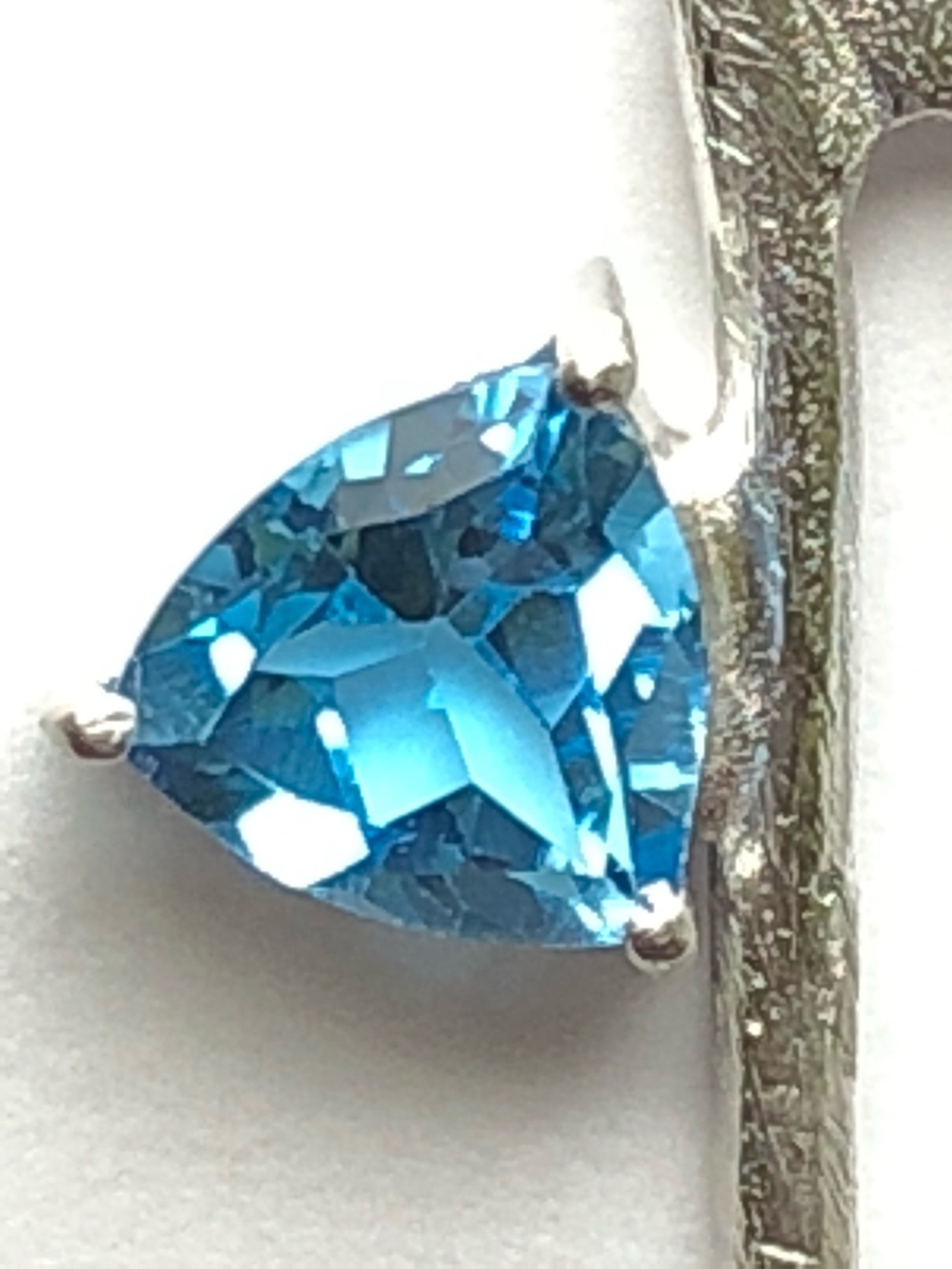 Bijoux et Objets - Orecchini Topazio blu in argento massiccio 925