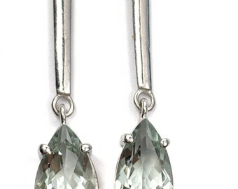 Green Amethyst sterling silver earrings