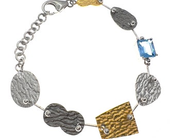 Blue topaz Sterling silver bracelet