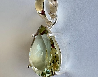 Green Amethyst Sterling Silver pendant