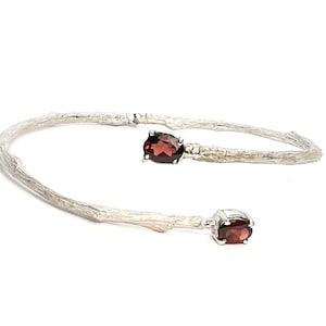 Garnet Sterling Silver Bracelet