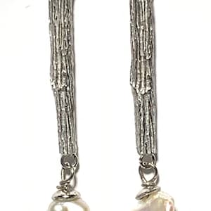 Freshwater Natural Barook  pearl Sterling silver earrings