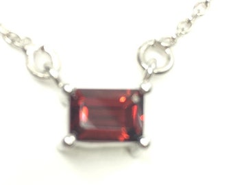 Garnet sterling silver pendant