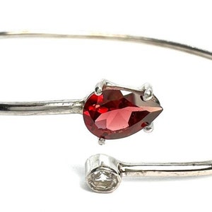 Garnet Sterling silver bracelet