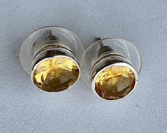 Citrine sterling silver earrings