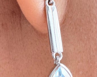 Blue topaz Sterling silver earrings