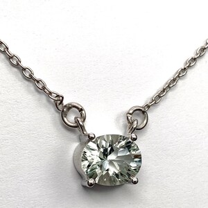 Green Amethyst sterling silver pendant
