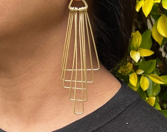 18 k gold plated brass earrings