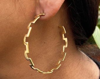 18 k gold plated Brass hoop earrings
