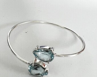 Blue topaz sterling silver bracelet
