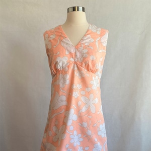 Vintage Peach Hawaiian Print Seersucker Dress Vintage - Etsy