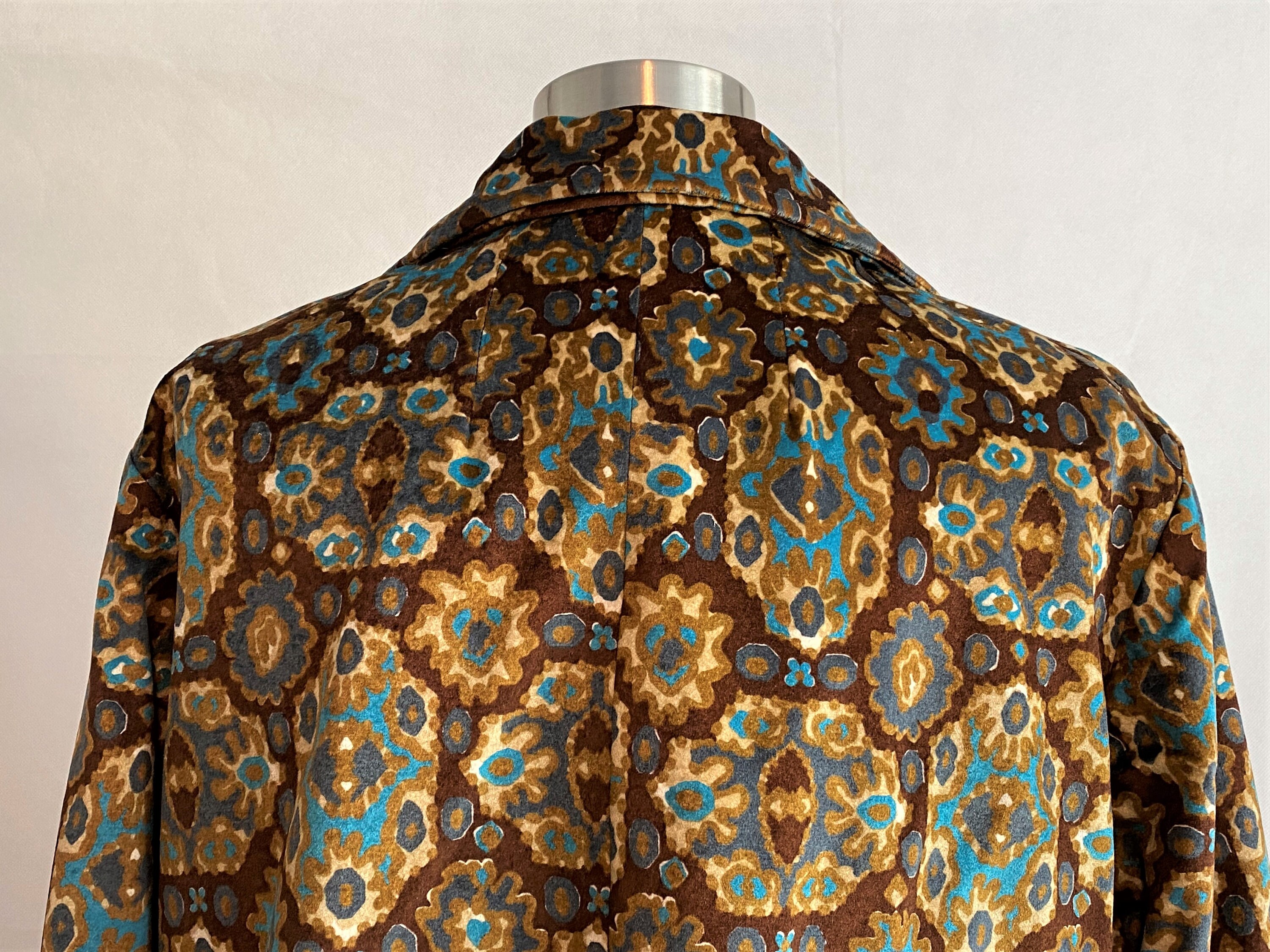 Vintage Brown and Teal Carpet Coat Vintage Jackets | Etsy
