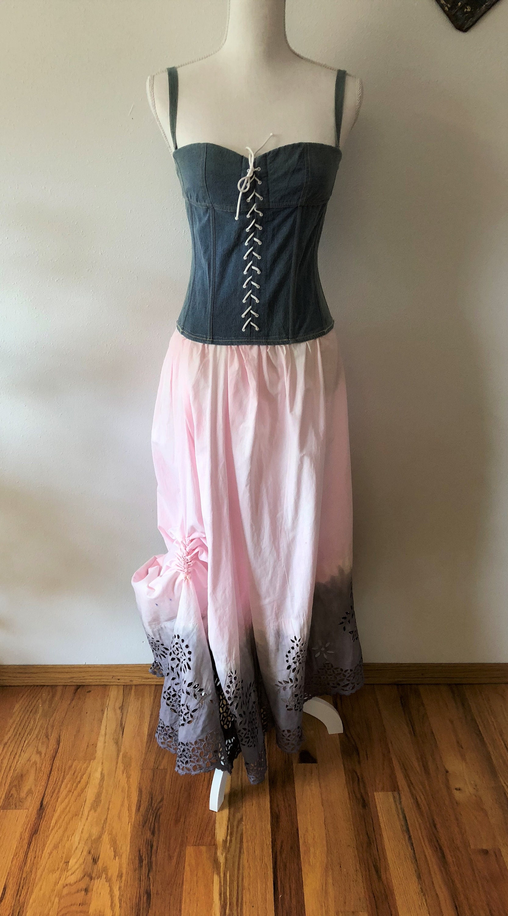 Pink Skies and Storm Clouds Upcycled Maxi DressWomen's | Etsy