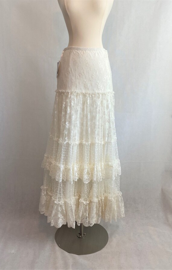 NWT Vintage Cream Gunne Sax Lace Skirt~ Vintage Gu