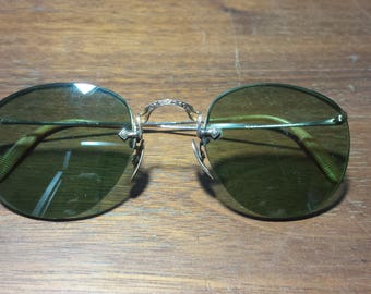 Rare 10k Gold American Optical Eye Glasses with Tinted Lenses