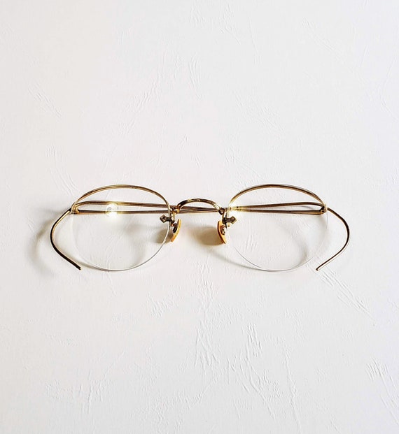 American Optical Vintage 12k White Gold Filled Frames with Non-Perscription Lenses