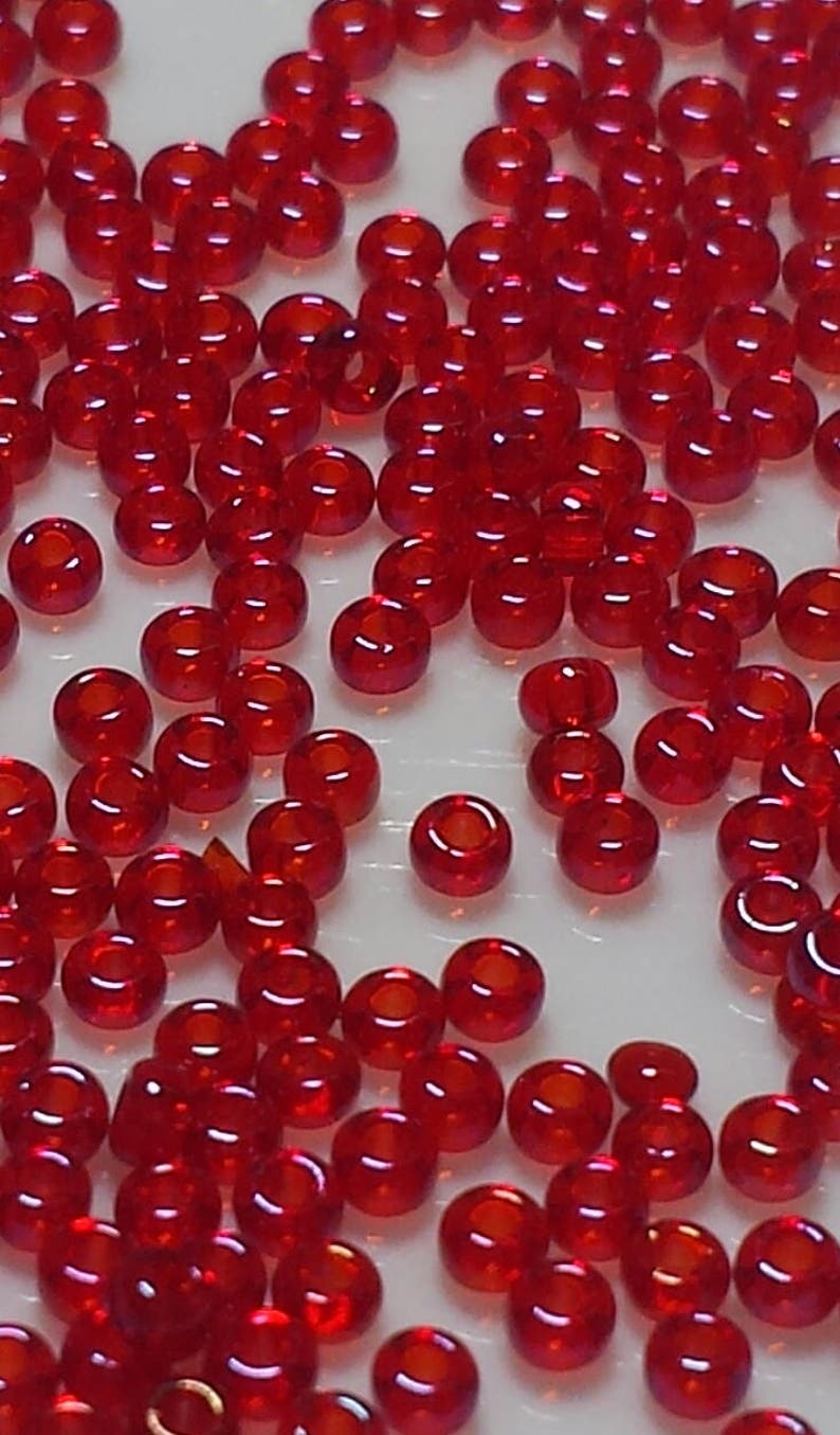 Candy Red Translucent Vintage Seed Beads