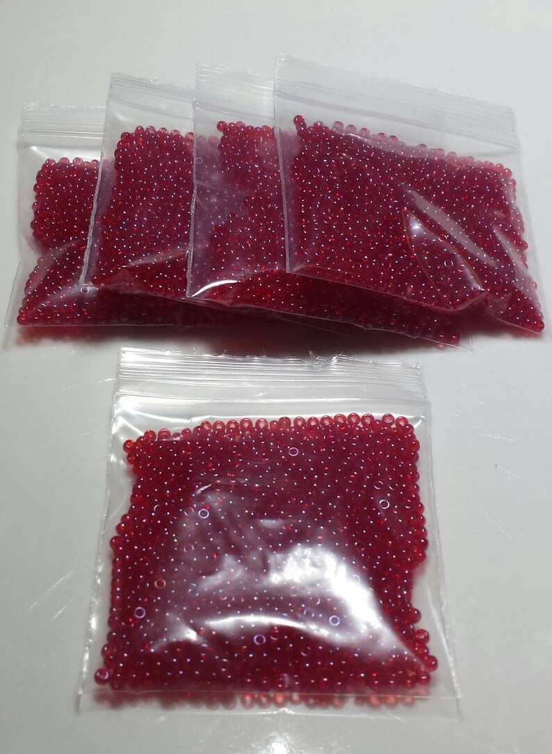 Candy Red Translucent Vintage Seed Beads