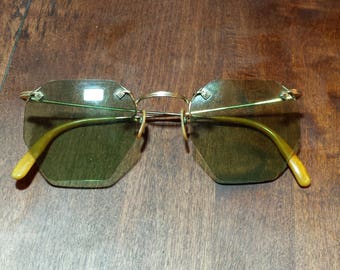 American Optical Vintage Ful-Vue gold filled Eye Glasses with Tinted Lenses