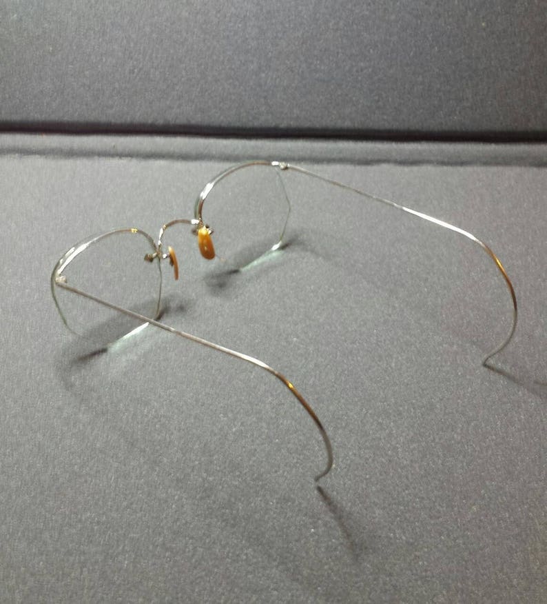 American Optical Vintage 12k White Gold Filled Frames with Non-Perscription Lenses
