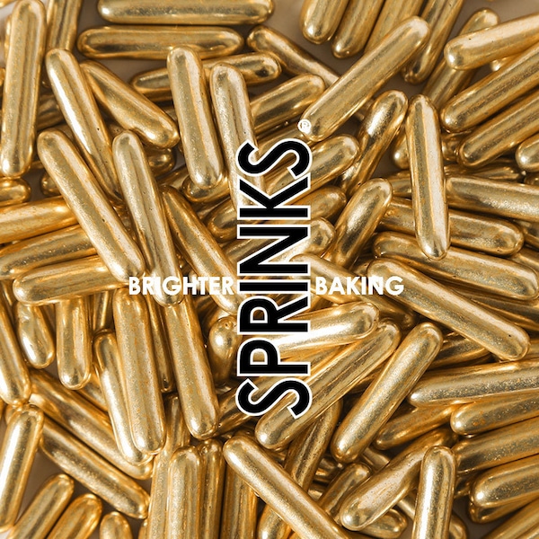 Sprinks Rods Gold Sprinkles, Metallic Gold Rods Sprinkles, Cupcake Cake Baking Decorations