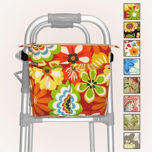 Dara Floral Walker Bag, Wheelchair Bag, Rollator Bag