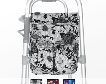 Personalized Floral Quilt Caddy for Walker, Wheelchair, Rollator, Power Chair, Bed Frame