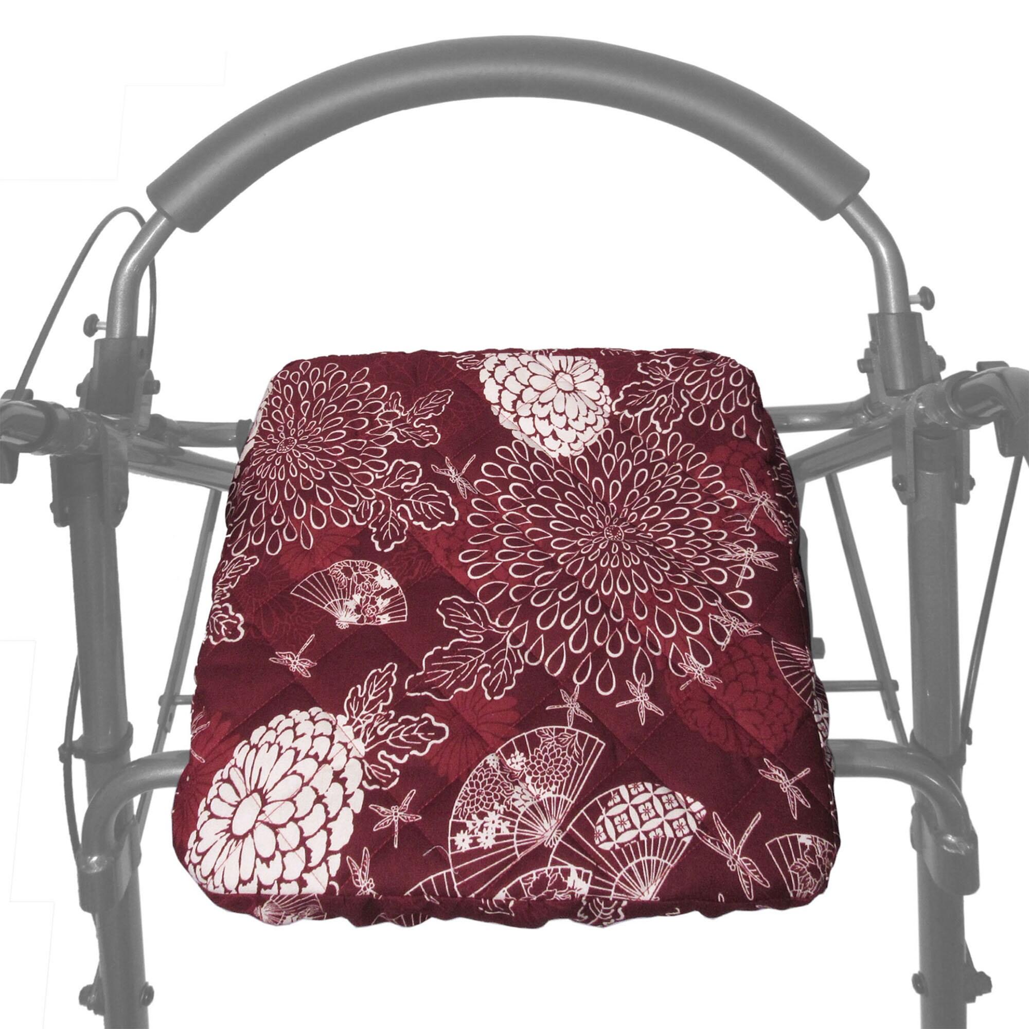Chrysanthemum Quilted Rollator Seat Cover in Red Available Etsy