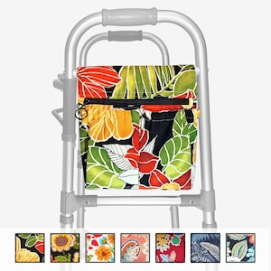 Fold-over Walker, Wheelchair Bag - Floral