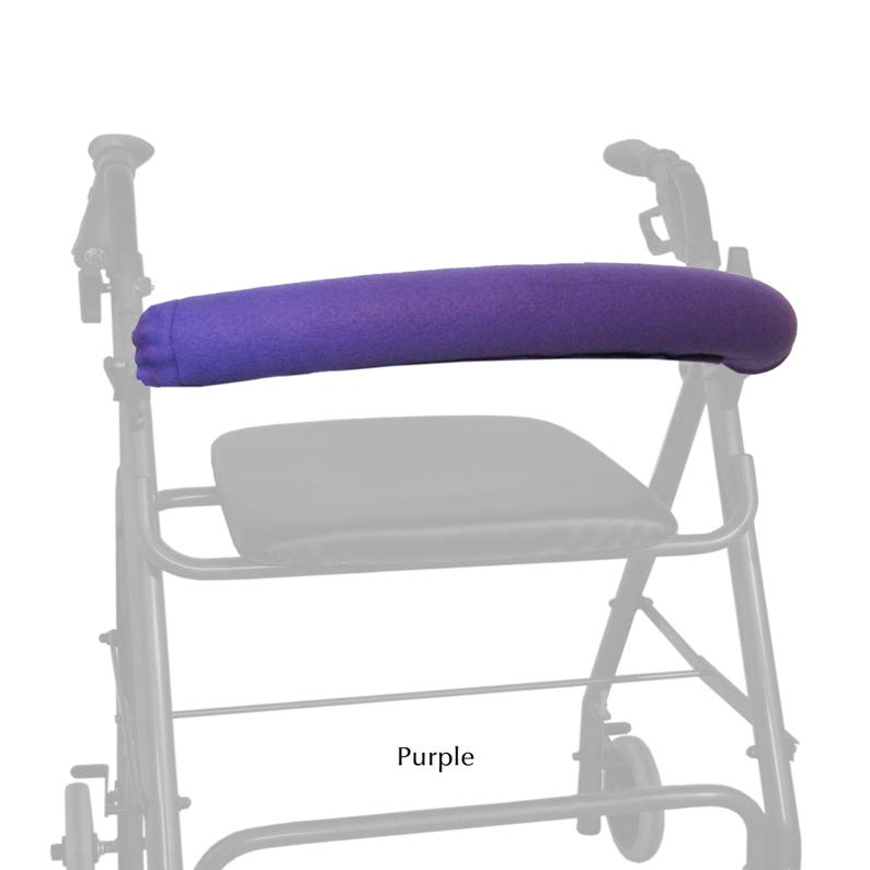 Personalized Fleece Rollator Bar Cover - Solids Purple