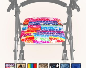 Plush Fleece Rollator Seat Cover in 3 Sizes – Whimsical Prints
