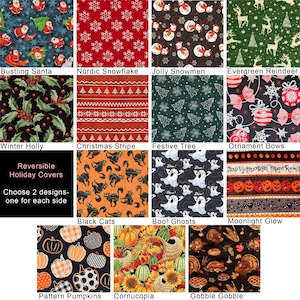 Reversible Holiday Quilted Rollator Seat Cover in 3 Sizes - Halloween, Christmas, Autumn image 6