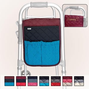 Personalized Colorblock Quilt Caddy for Walker, Wheelchair, Rollator, Power Chair, Bed Frame