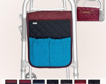 Organizador personalizado para andador / Organizador acolchado para andador y silla de ruedas / Pieza única – Últimas unidades / Hecho en EE. UU.