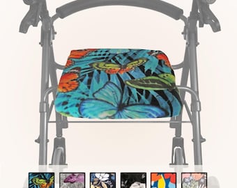Plush Fleece Rollator Seat Cover in 3 Sizes - Florals