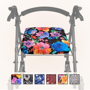 Quilted Rollator Seat Cover in 3 Sizes - Florals