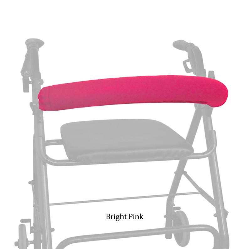 Personalized Fleece Rollator Bar Cover - Solids Bright Pink