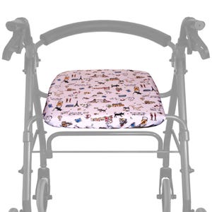 Waterproof Rollator Seat Covers - 3 Sizes Novelty Globetrotting Cats